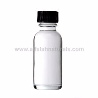 Picture of 1 Pcs - Boston Round 1 oz Clear Glass Bottles With Poly Cone Lined Black Cap
