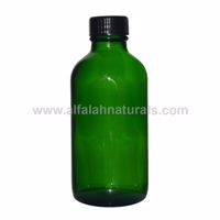 Picture of 1 Pcs - Boston Round 4 oz Green Glass Bottles With Poly Cone Lined Black Cap